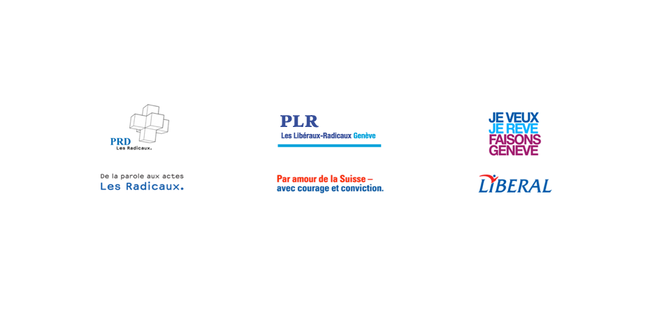 The 3 political parties' branding before the fusion