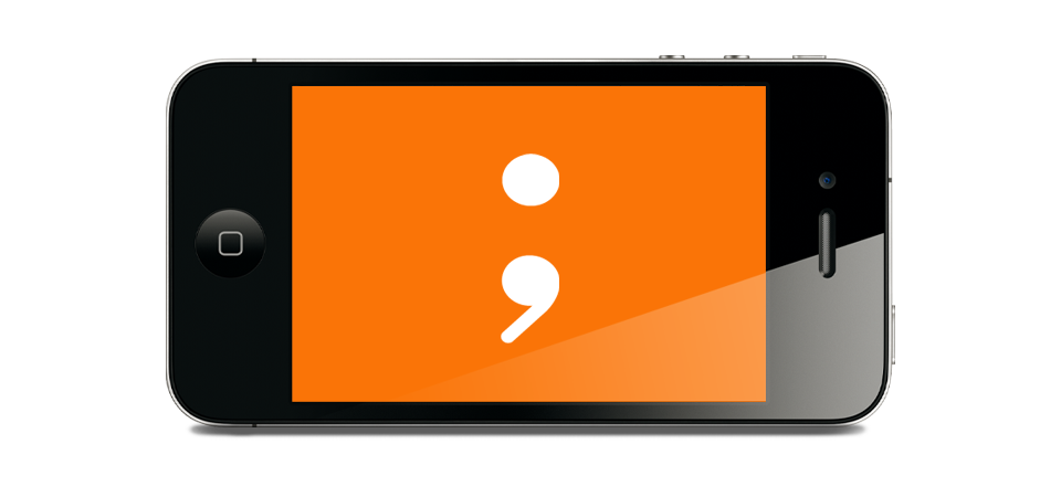 Visuel du point virgule sur smartphone