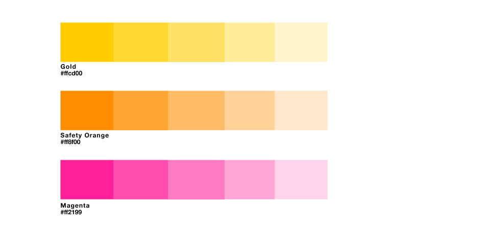 Colours used for the concept