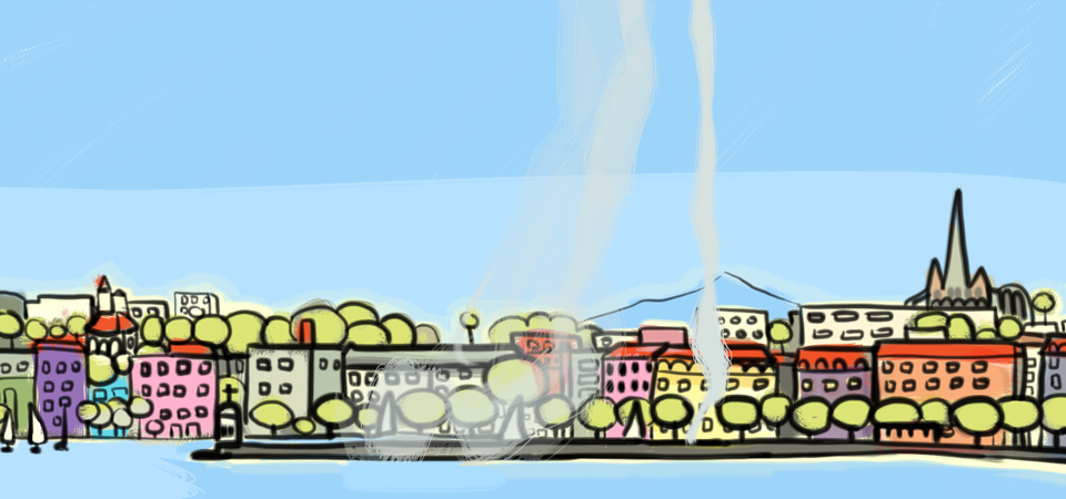 Drawing of Geneva in the video