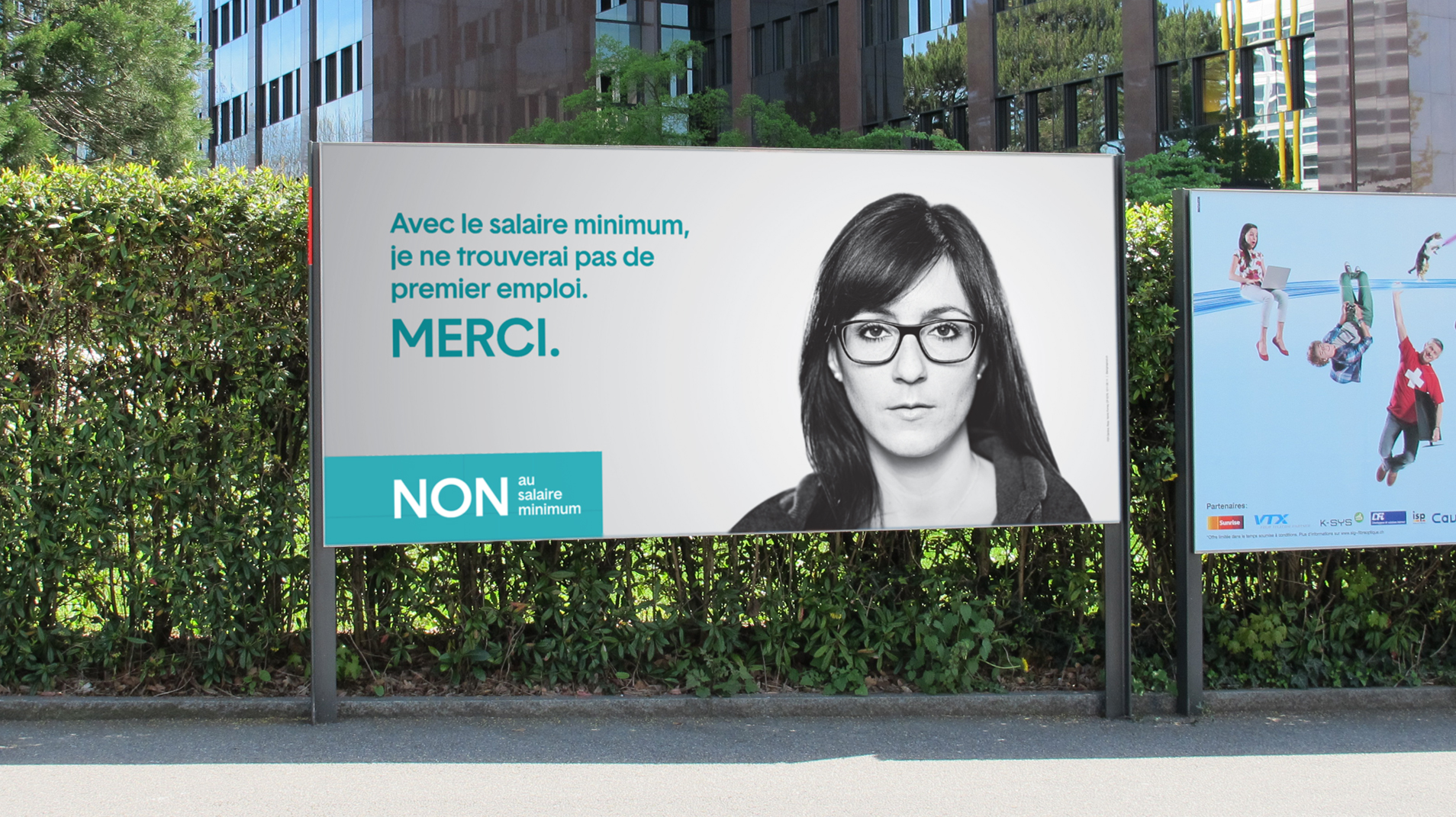 Affiche grande taille Non au salaire minimum de la campagne politique par Enigma