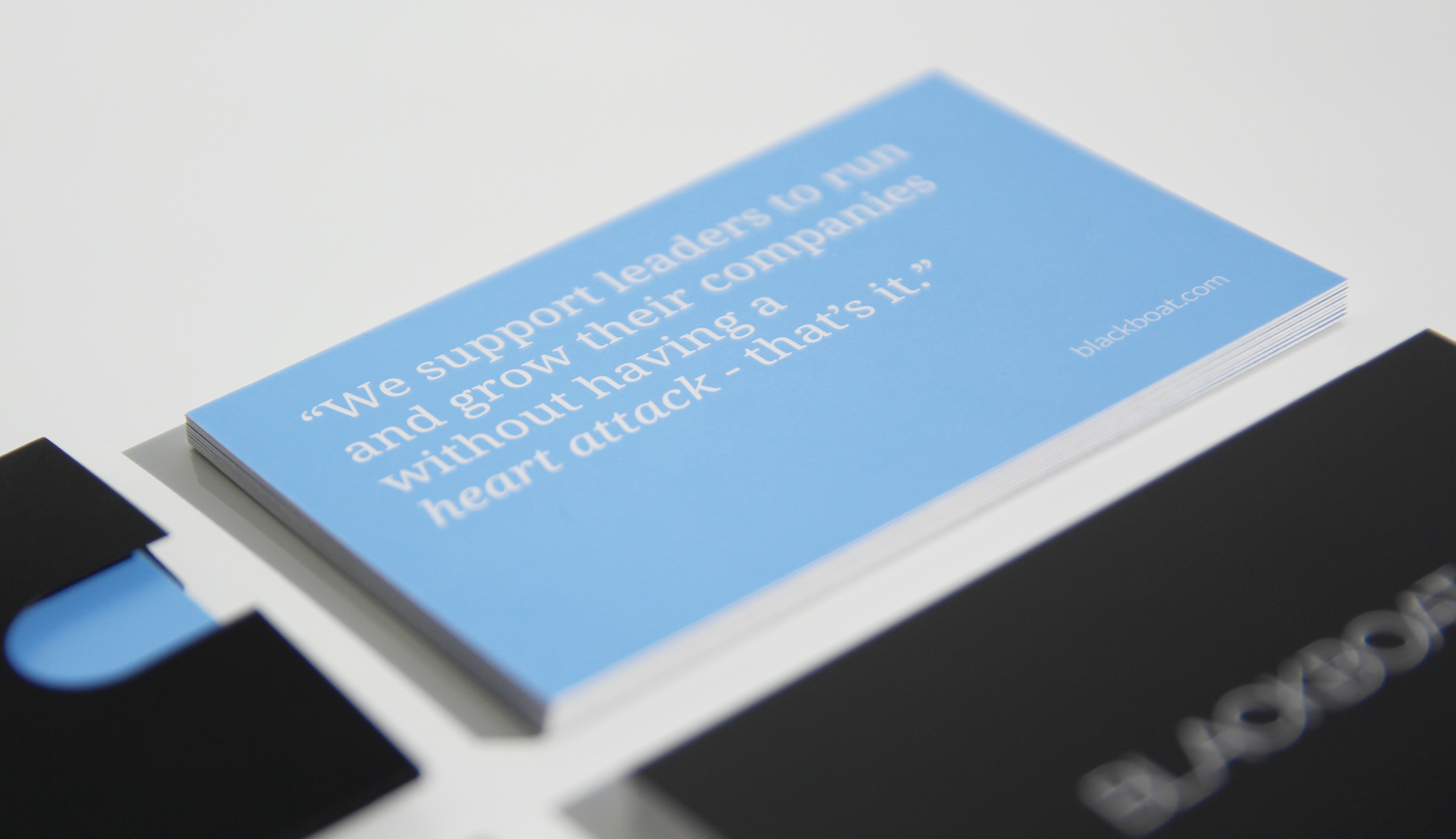 Blackboat business card verso 1 corresponding to its new visual identity