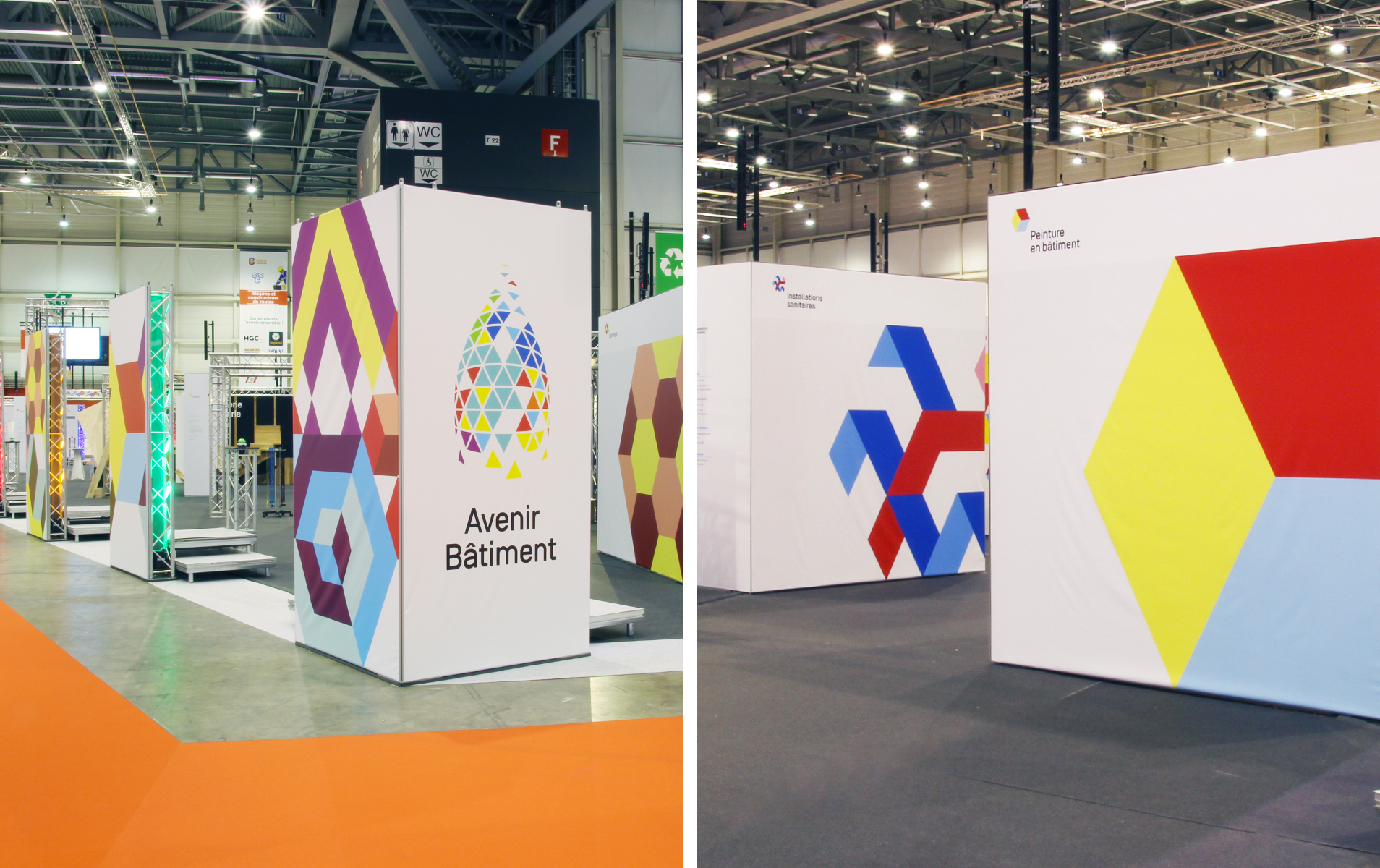 two pictures of the Avenir Bâtiment new branding put together