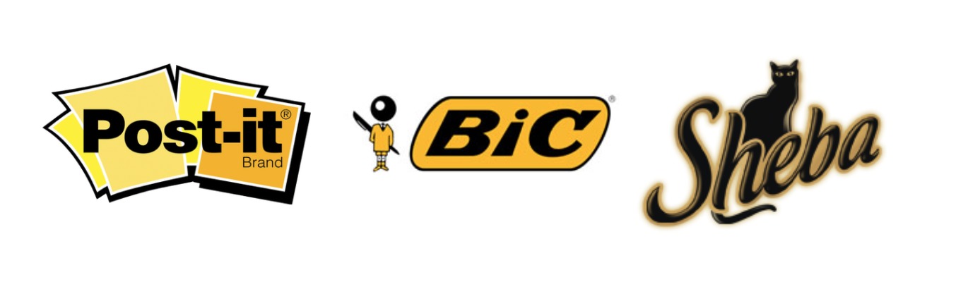 bic sheba postit logos