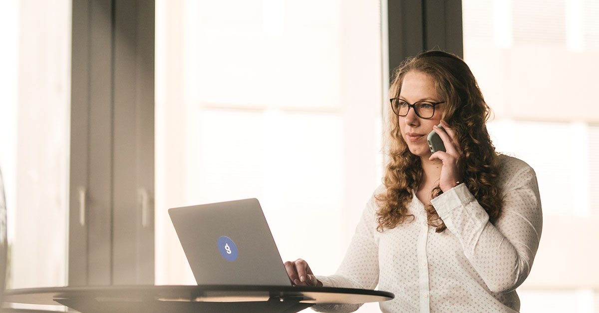 business woman on the phone